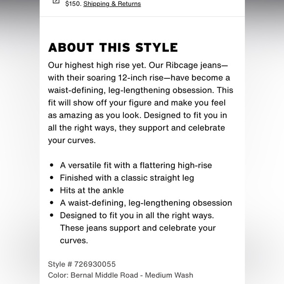 LEVIS Ribcage Straight Ankle Women's Jeans - Picture 4 of 5